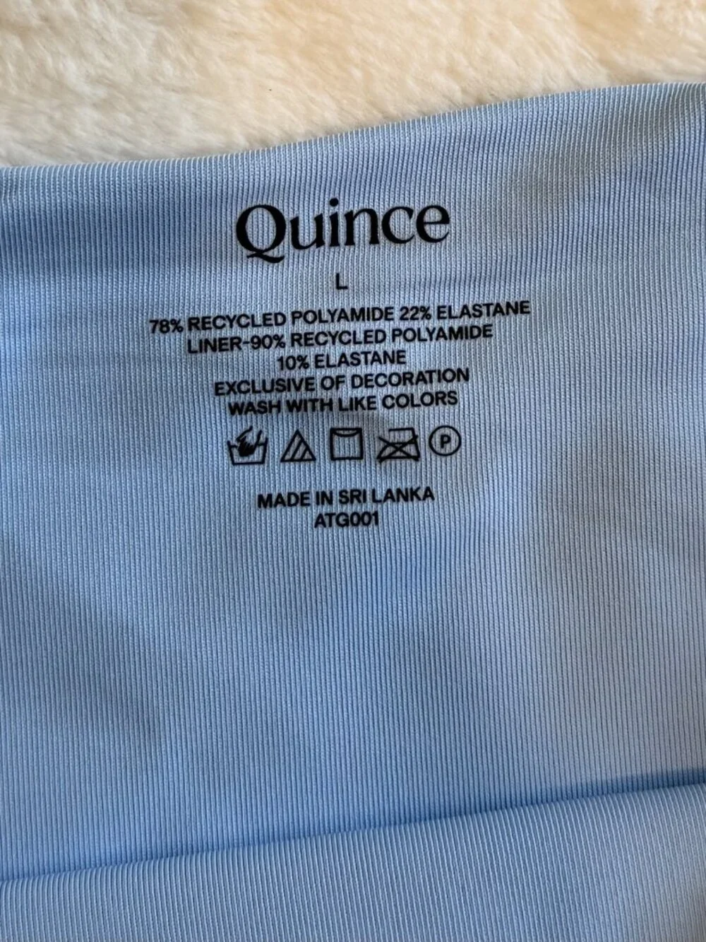 NWT Quince Italian High-Rise Bikini Bottom in Light Blue - Size: Large